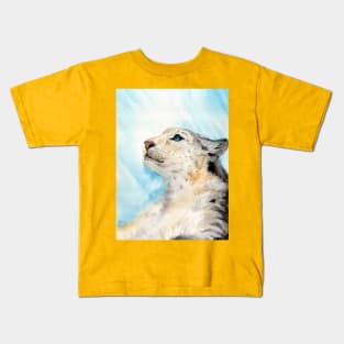 Snow leopard watercolor Kids T-Shirt